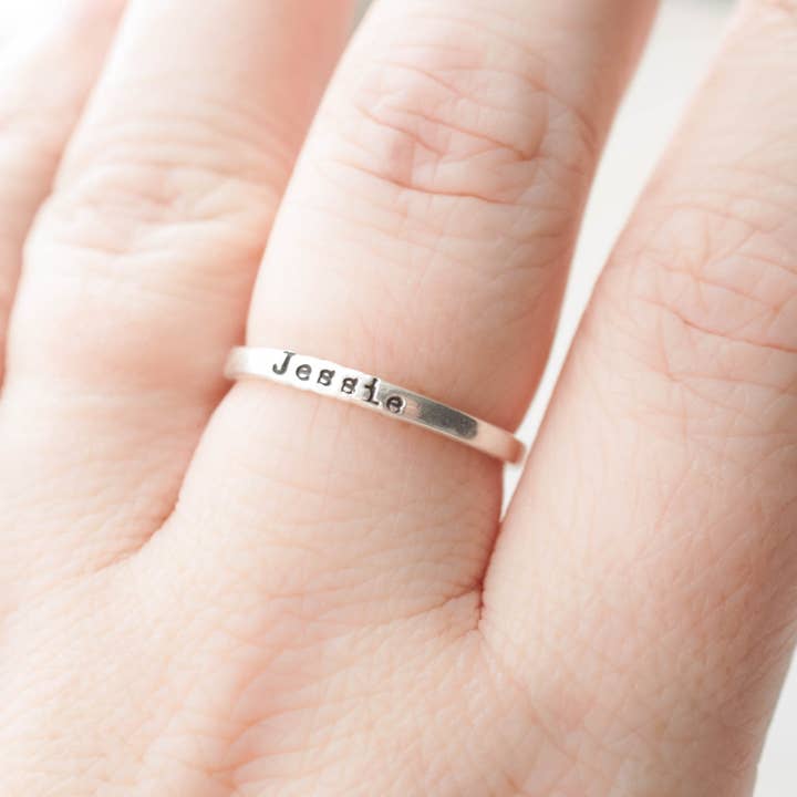 Simpli Stamped - Wholesale Band/Stacked Ring - Customizable Sterling Silver Rings for Women3