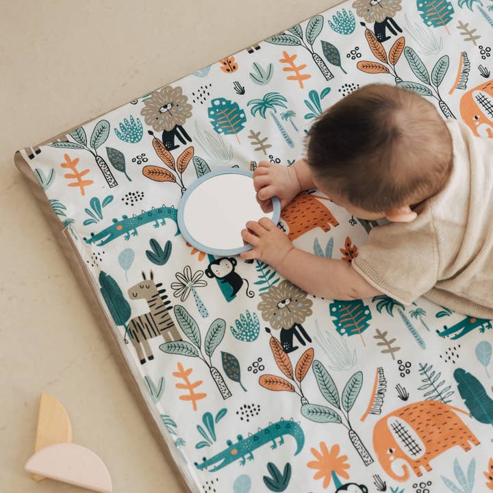 MIMAAR BARCELONA SL - Wholesale Play Mat - Kids & Baby - SENSORY ROLL-UP — BLUE SAFARI PRINT1