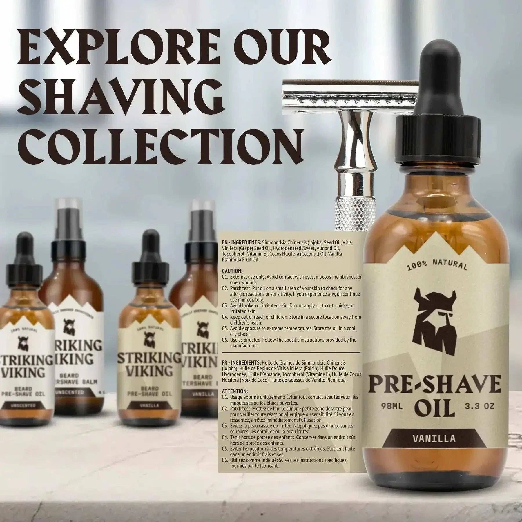 Striking Viking – wholesale Beard styling product – Pre Shave Oil for Men - Vanilla5