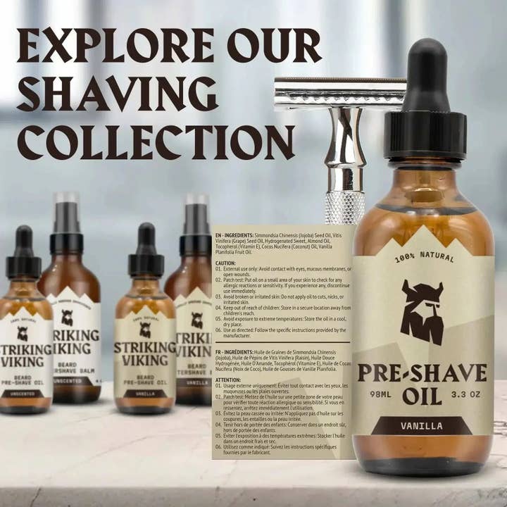 Striking Viking – wholesale Beard styling product – Pre Shave Oil for Men - Vanilla5