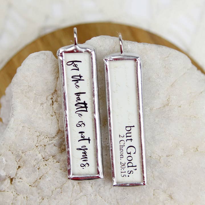 God's Battle Faith Scripture Charm Necklace for wholesale by Jennifer Dahl Designs LLC