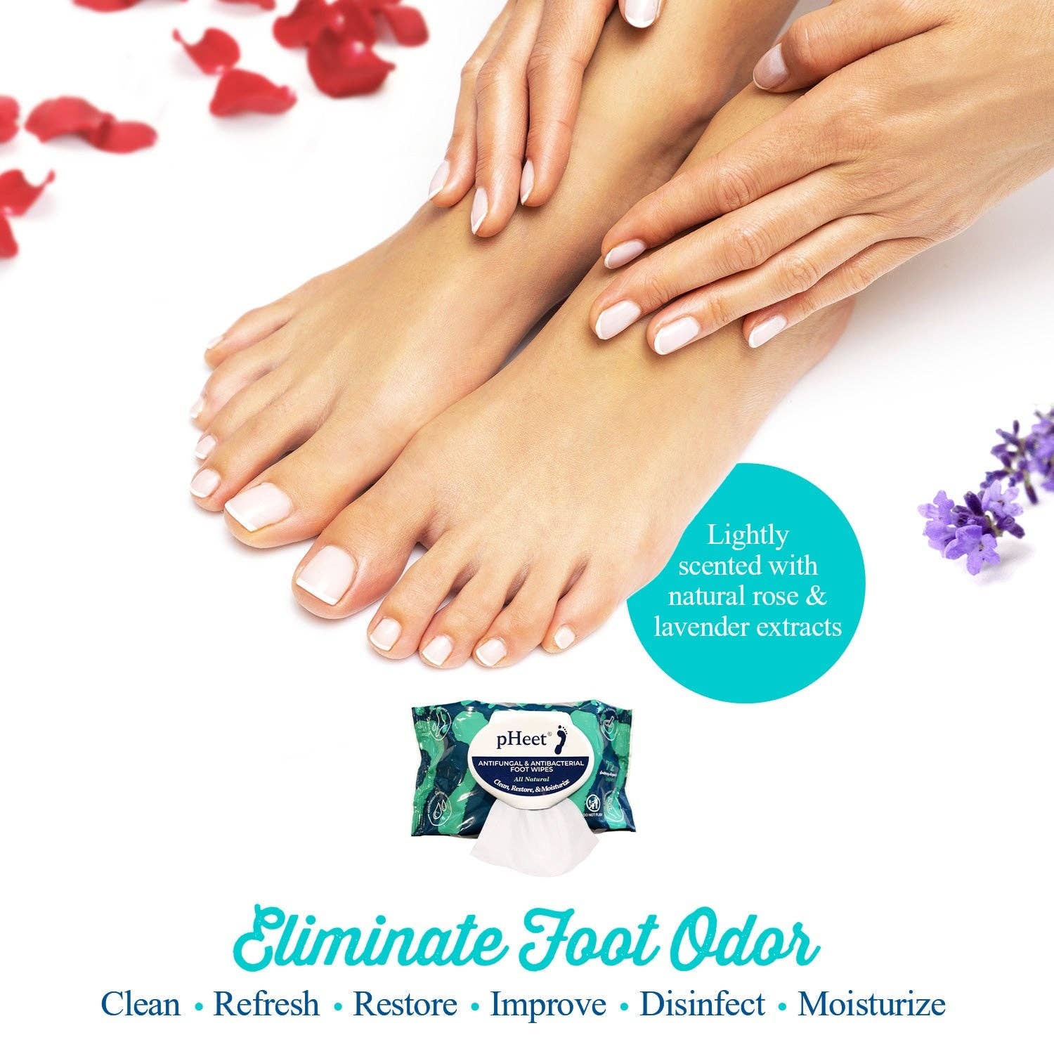 pH Select - Vente Crème pour les pieds - Lingettes antifongiques et antibactériennes pHEet® pour pieds d'athlète7