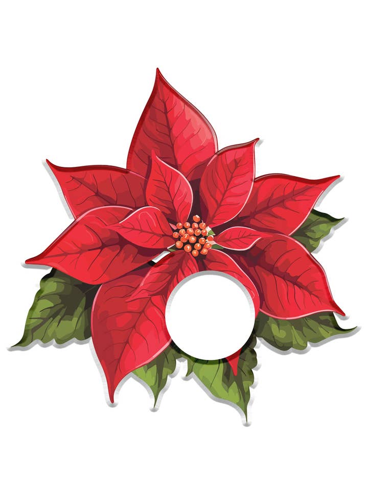 Poinsettia Acrylic Napkin Rings (set of 6) for wholesale by Sobre Meza