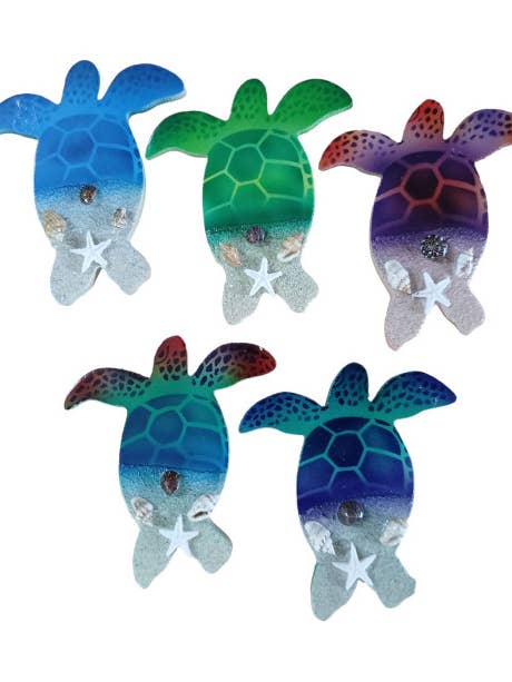 Wooden Turtle Shape and Seashell magnet for wholesale by DK Hawaii