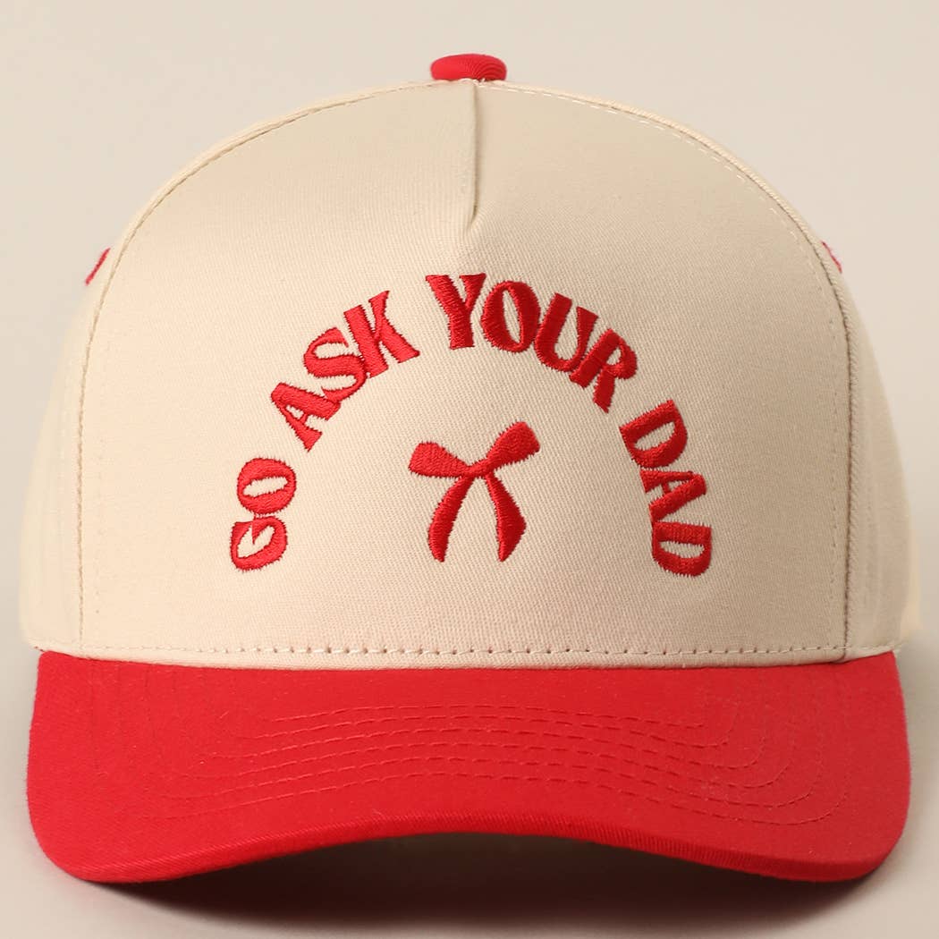 Fashion City - Wholesale Baseball Cap - Women's - GO ASK YOUR DAD Embroidery Two-Tone Trucker Hat4