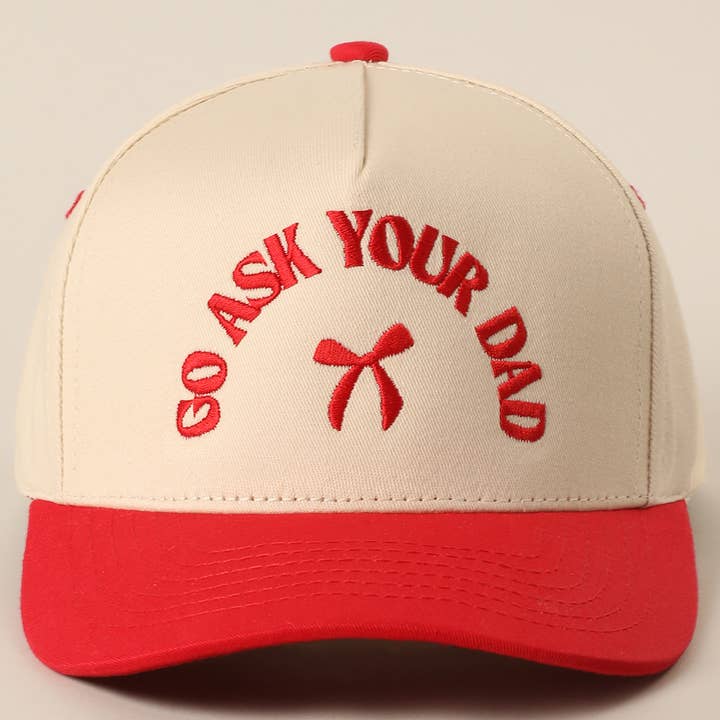 Fashion City - Wholesale Baseball Cap - Women's - GO ASK YOUR DAD Embroidery Two-Tone Trucker Hat4