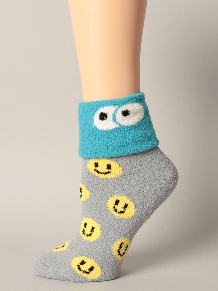 Eyeballs Soft Fluffy Warm Sleeping Socks for wholesale on Faire7