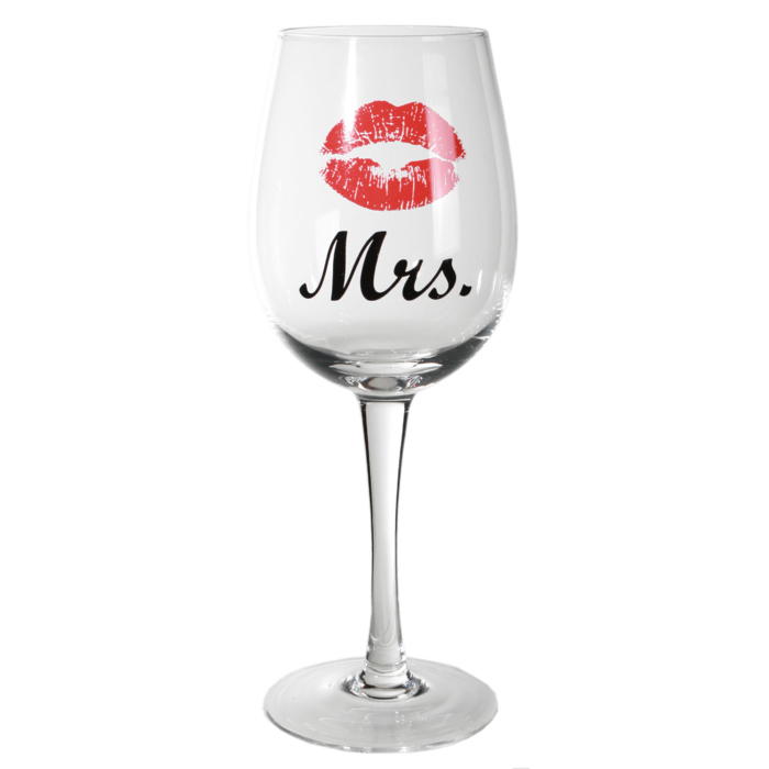 Out of the blue KG - Wholesale Wine Glass - Wine glass with Kiss and Moustache decor for,2
