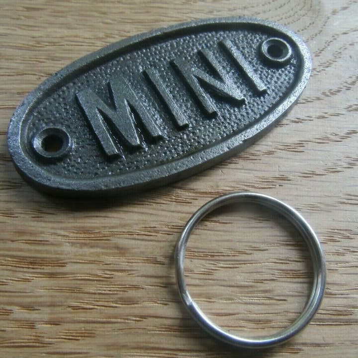 Mini - Iconic British Car Cast Iron Key Ring for wholesale by IronmongeryWorld