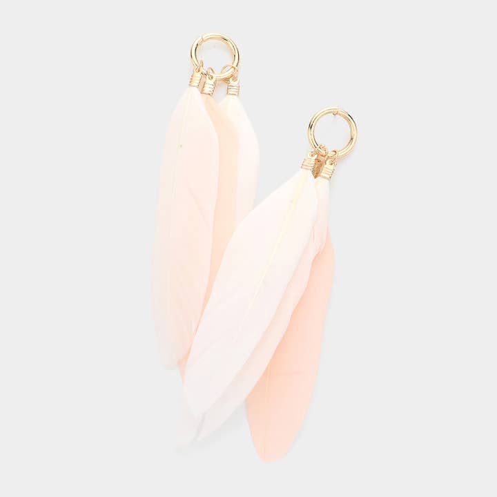 Sensibling Corp. - Vente Boucles d'oreilles pendantes - Boucles d'oreilles pendantes à trois plumes