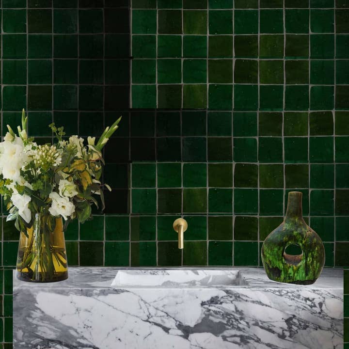 Moroccantastics - Wholesale Wall Tile - Cindered Olive Moroccan Zellige Tile – Square5