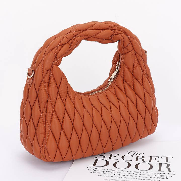 3AM BY H&D ACCESSORIES - Wholesale Clutch Bag - Women's - Quilted Faux Leather Hobo Bag