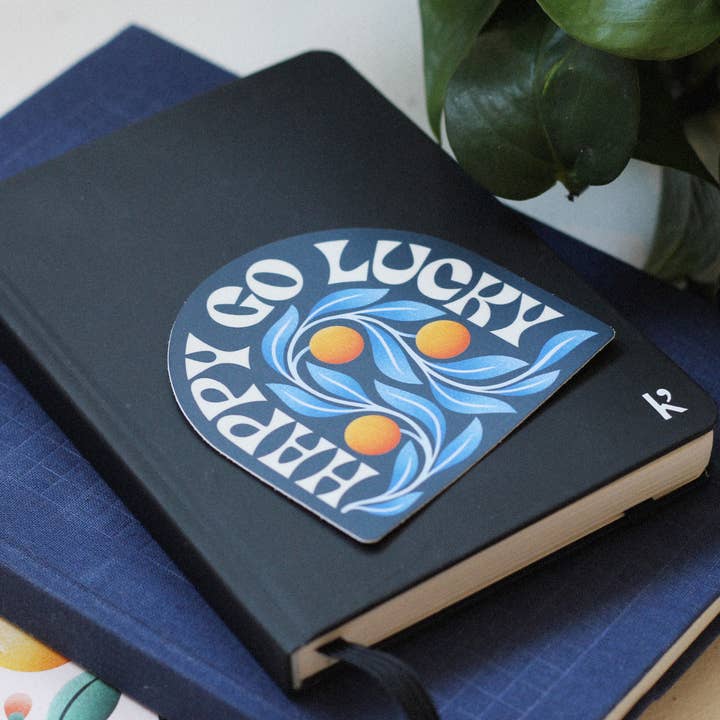 Julie Solvstrom Illustration - Wholesale Sticker - Happy Go Lucky Vinyl Sticker Matte Waterproof Quote Positive2