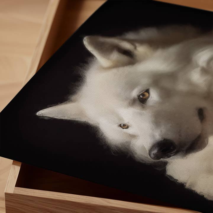 Ink & Drop - Wholesale Art Print - White Wolf Animal Portrait Art Print Poster