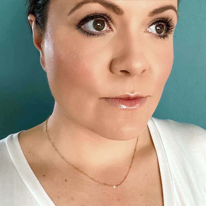 Light Shine - Wholesale Link & Chain Necklace - Paperclip Layering Necklace | Gold Plated Disc, Dainty Chain13