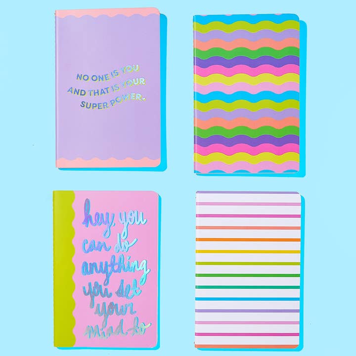 Set di Mini Quaderni - Neon + Lamina - Set da 4 Pezzi per la vendita all'ingrosso da parte di Taylor Elliott Designs
