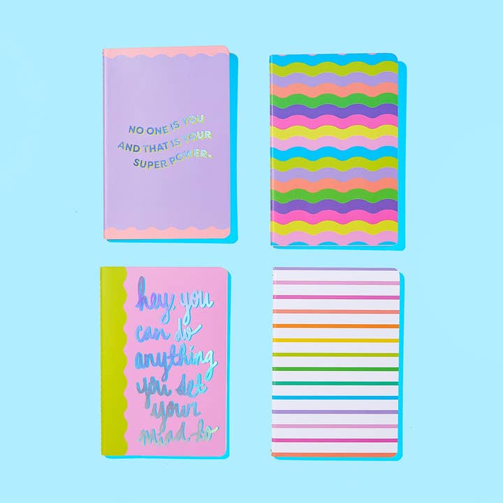 Neon Mini Notebook Set - Min. 4 (NBK-54) for wholesale by Taylor Elliott Designs