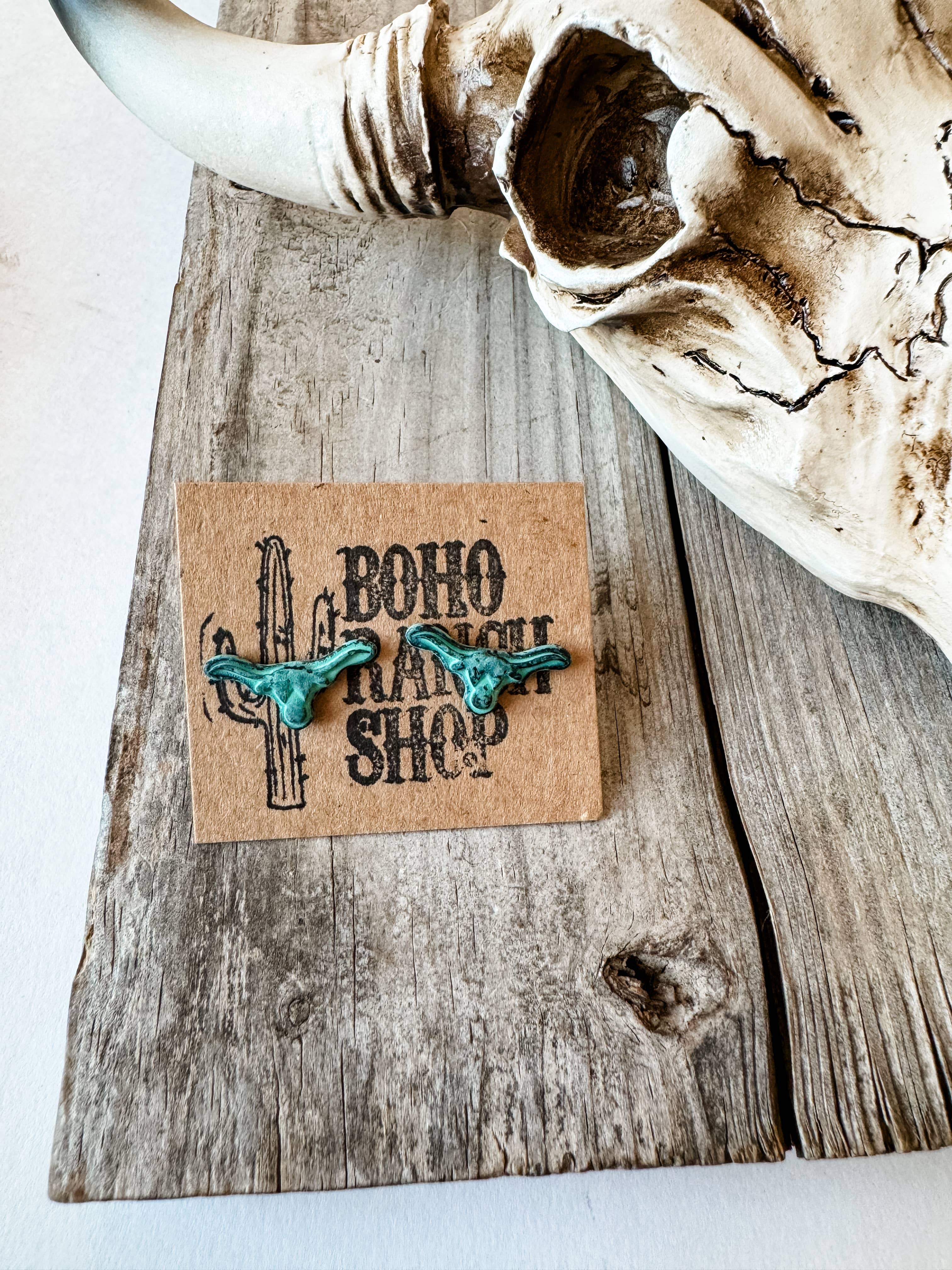 Boho Ranch Shop - Wholesale Stud/Post Earrings - Tiny Longhorn Steer Mini Earring Studs1