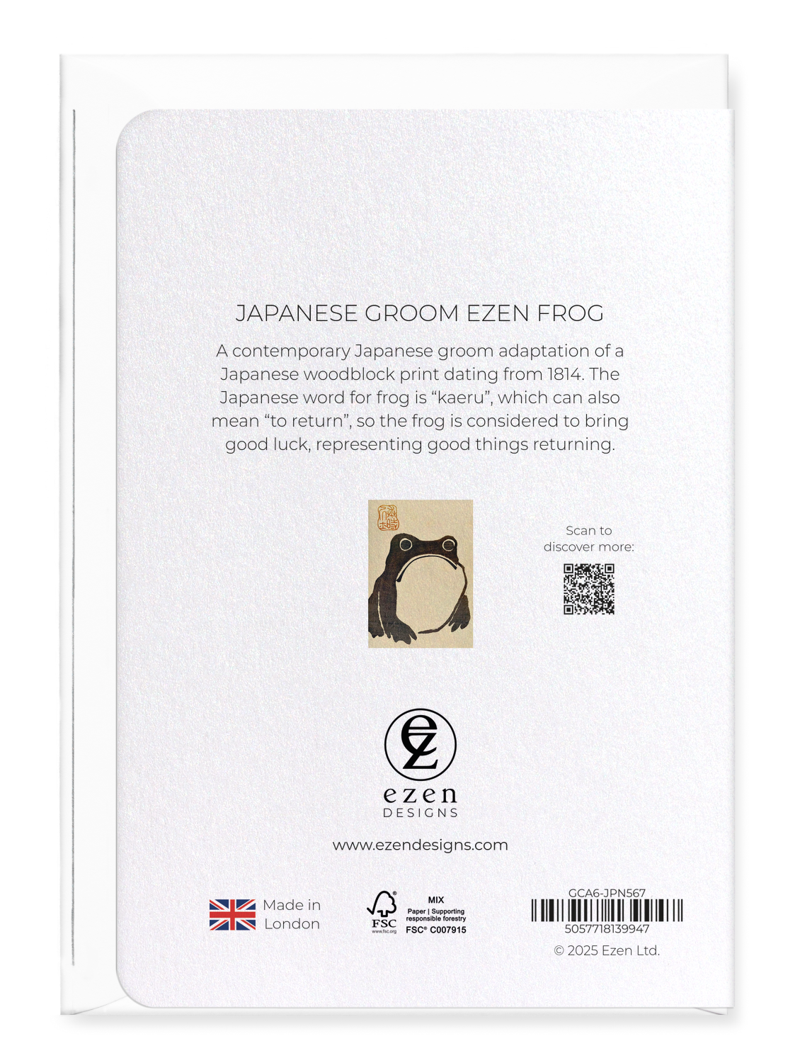 Ezen Trade – wholesale Everyday greeting card – JAPANESE GROOM EZEN FROG: Greeting Card1
