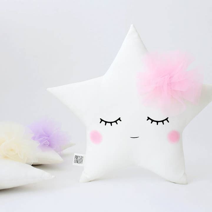 Sleepy Star Cushion With Tulle Flower for wholesale by ProstoConcept
