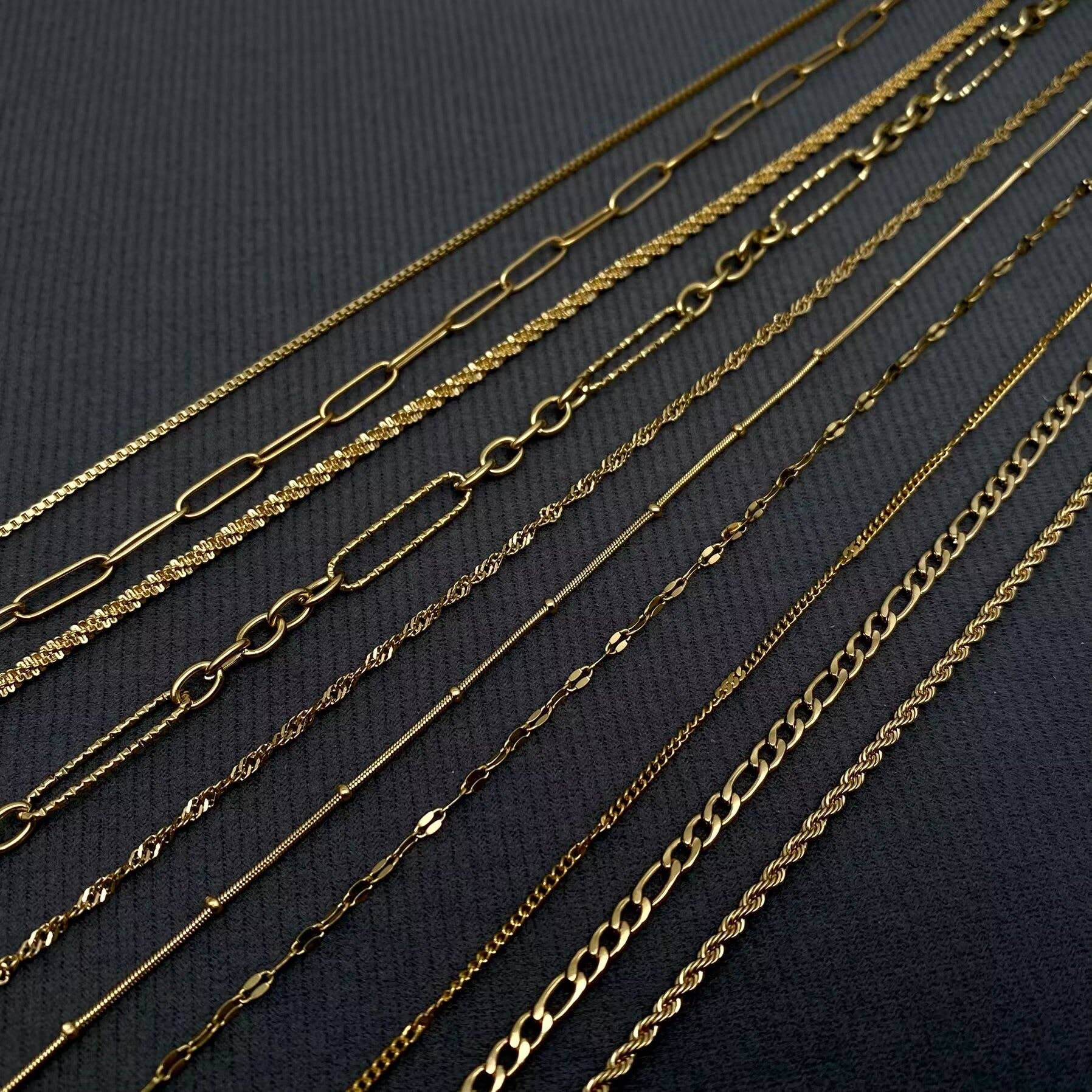 Mio Queena - Wholesale Extender Chain - DIY Accessories for Necklaces 18K Golden S.Steel Chain - FGS18