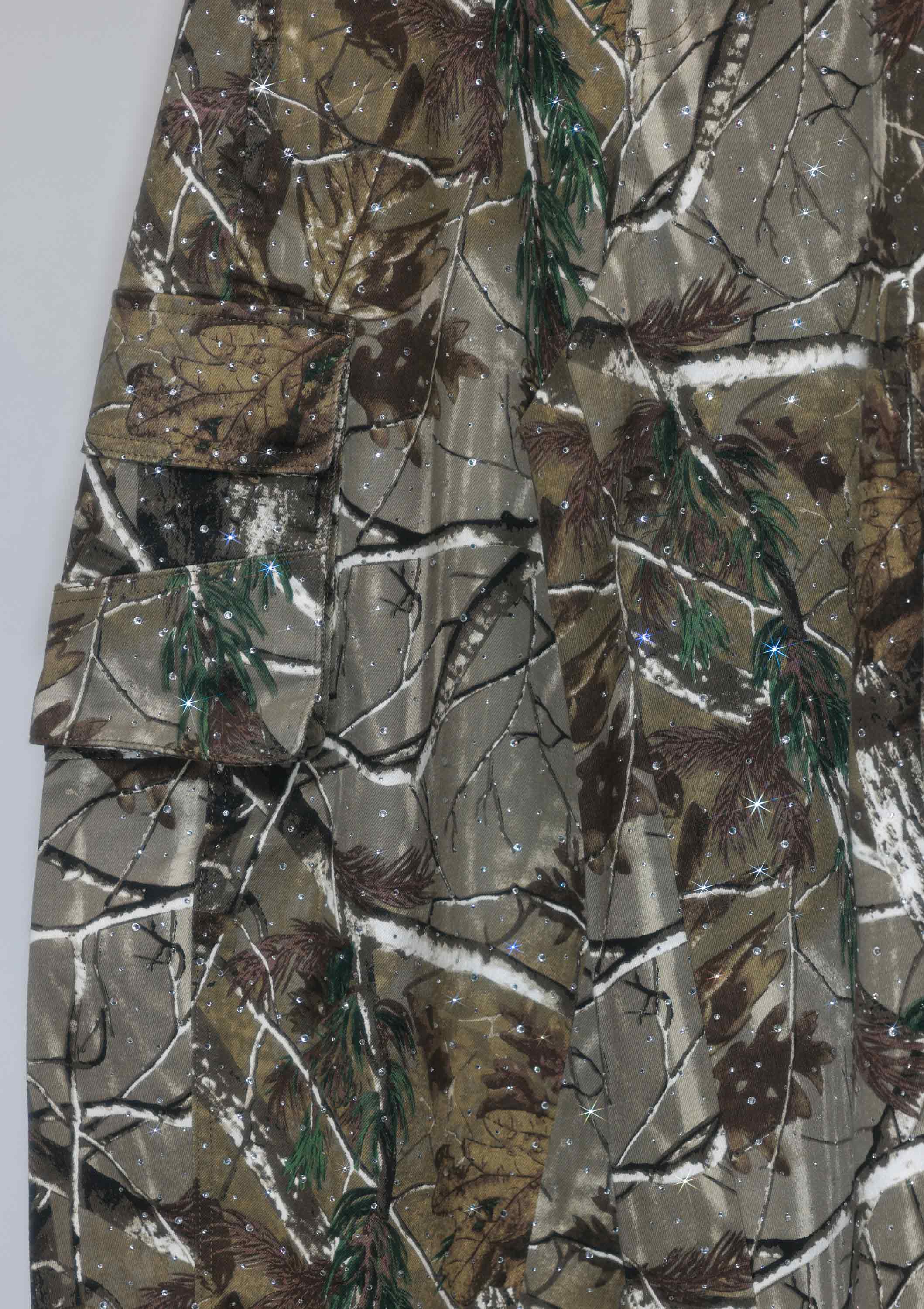 Rhinestone Camo Print Baggy Barrel Jeans for wholesale on Faire6