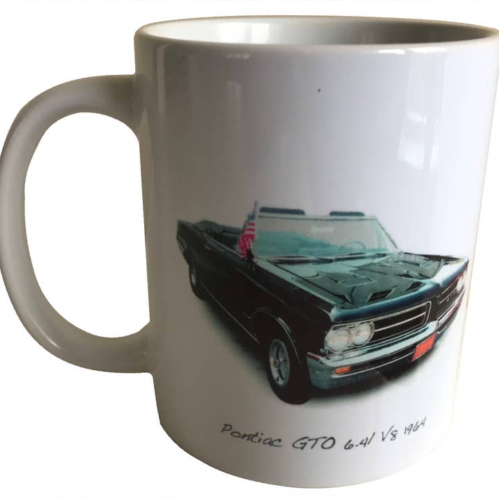 Pontiac GTO Convertible 1964 - 11oz Printed Ceramic Mug for wholesale by Witherden's Workshop