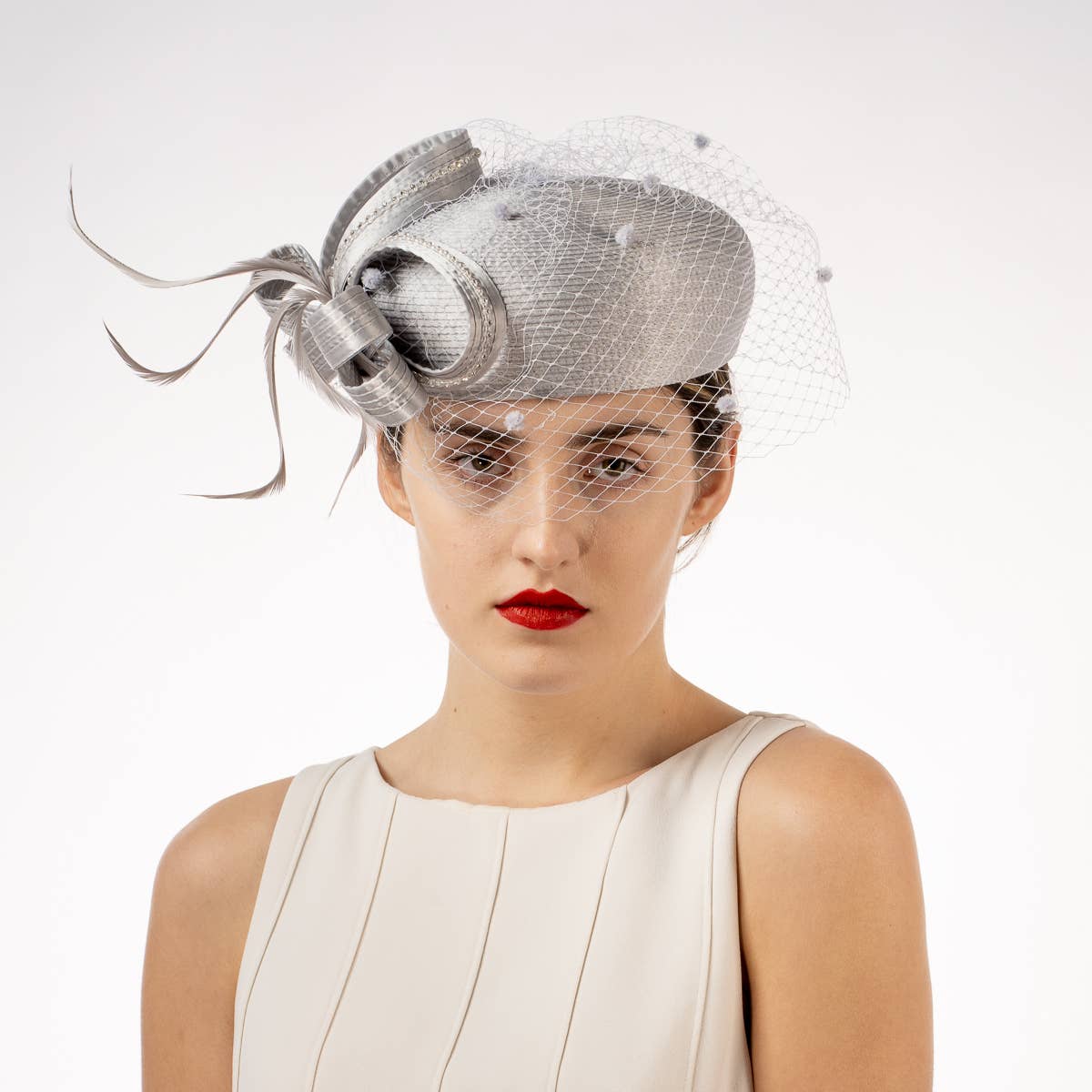 KaKyCo - Wholesale Fascinator Hat - Women's - Satin Ribbon Veil Pillbox | 32155914