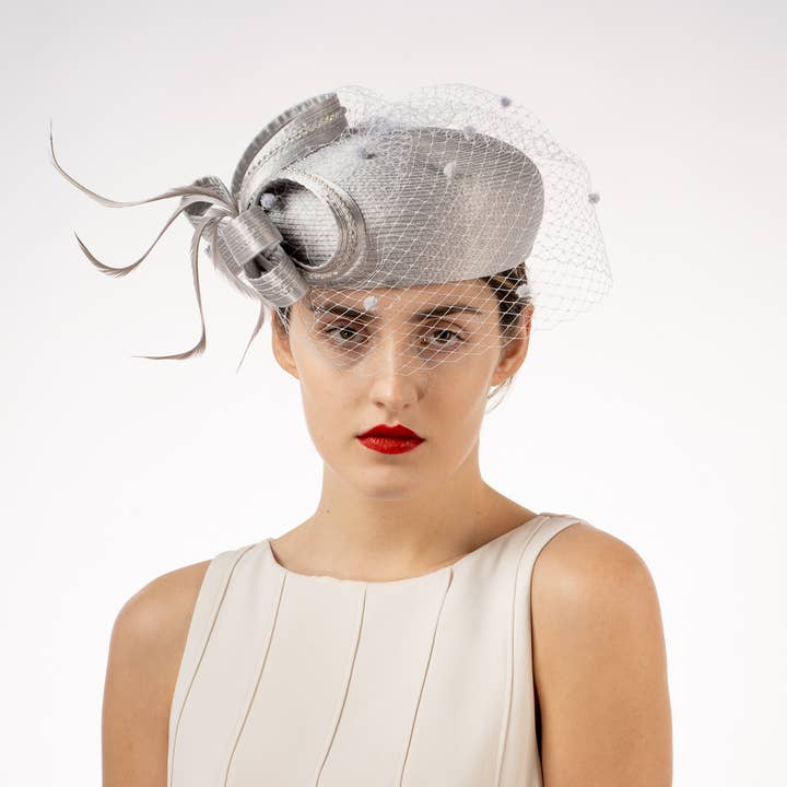 KaKyCo - Wholesale Fascinator Hat - Women's - Satin Ribbon Veil Pillbox | 32155914