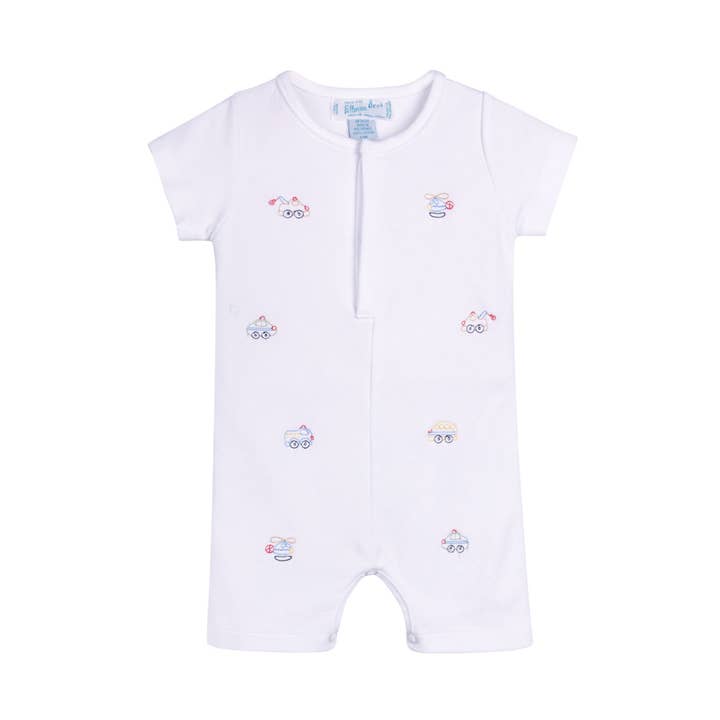 Vehicle Embroidered Cotton Shortall for wholesale by Feltman Brothers