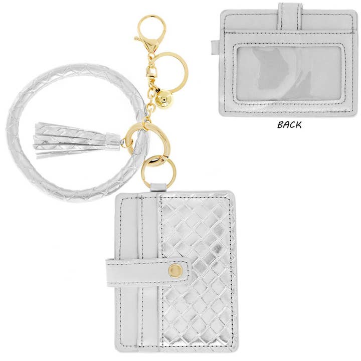 Checkered Wristlet Cardholder Keychain for wholesale by SP Sophia Collection