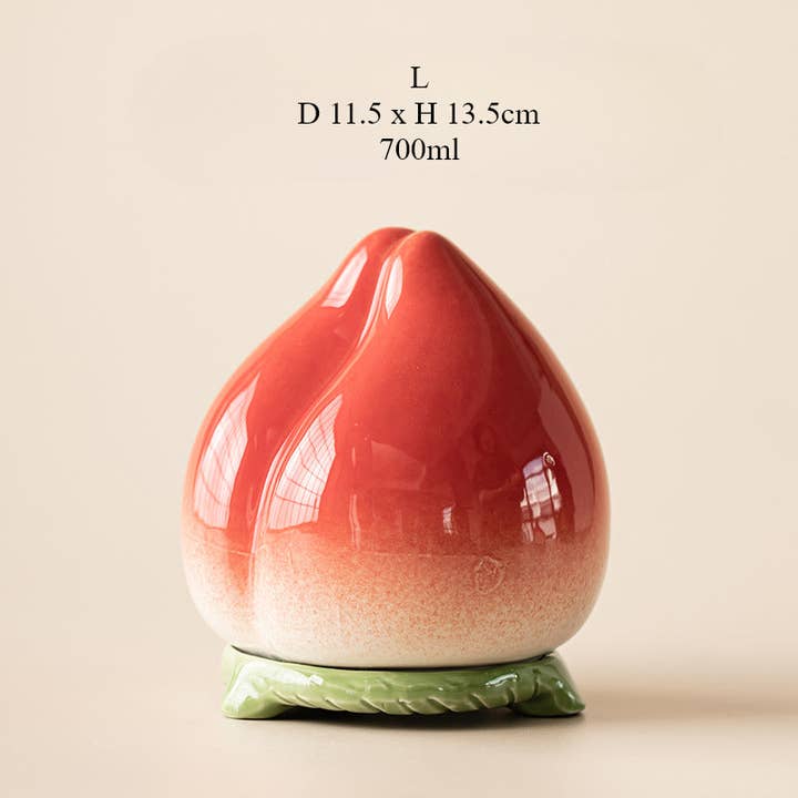 Gohobi (We cover U.S. import duties) – Großhandel Lebensmittelbehälter – Gohobi Aufbewahrungsbehälter in Pfirsichform aus Keramik2