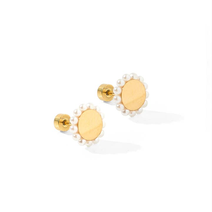 LINNY CO - Wholesale Stud/Post Earrings - Screwback Stud Earrings - Alice Pearl