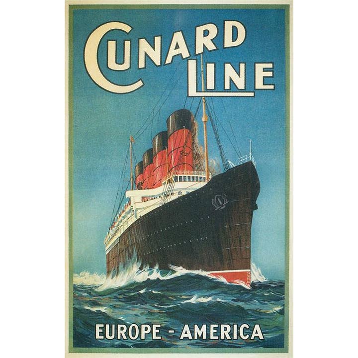 Art Print TR-136 Vintage Travel Poster for Cunard Line for wholesale by Found Image Press