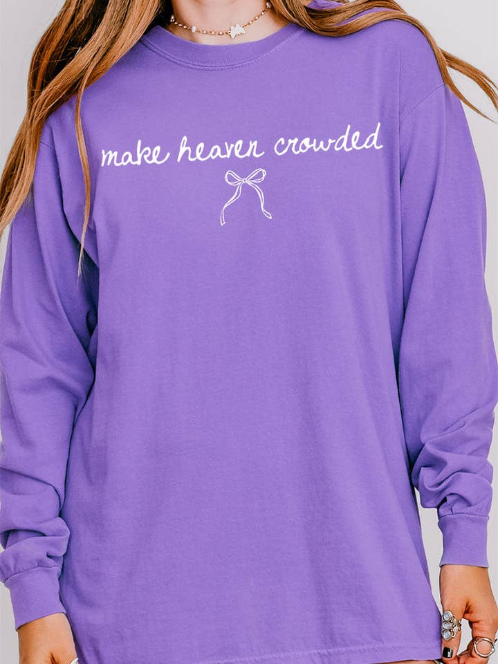 Wholesale Accessory Market - Wholesale Screen Printed T-Shirt - Women's - White Make Heaven Crowded Coquette Comfort Colors Heavyweight Long Sleeve T-Shirt10