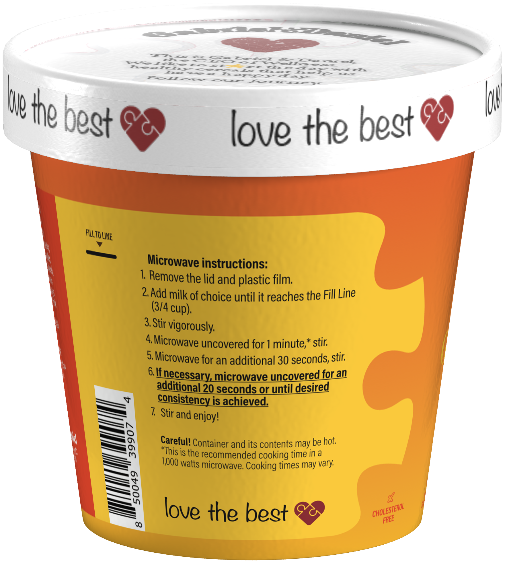 Gabriel & Daniel Wellness Oatmeals – Engroshandel Havre – Økologisk SS Instant Havregrynsbæger - Papaya & Banan - 12-pak4