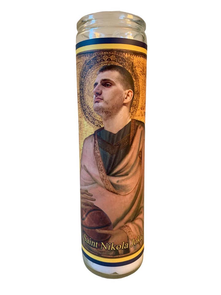 St. Jokić Gameday Prayer Candle for wholesale by Fan Faithful