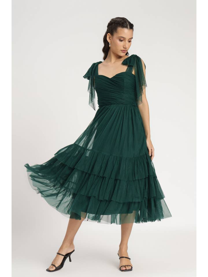 Emerald Green Ollie Midi-jurk in smaragdgroen voor groothandel op Faire1