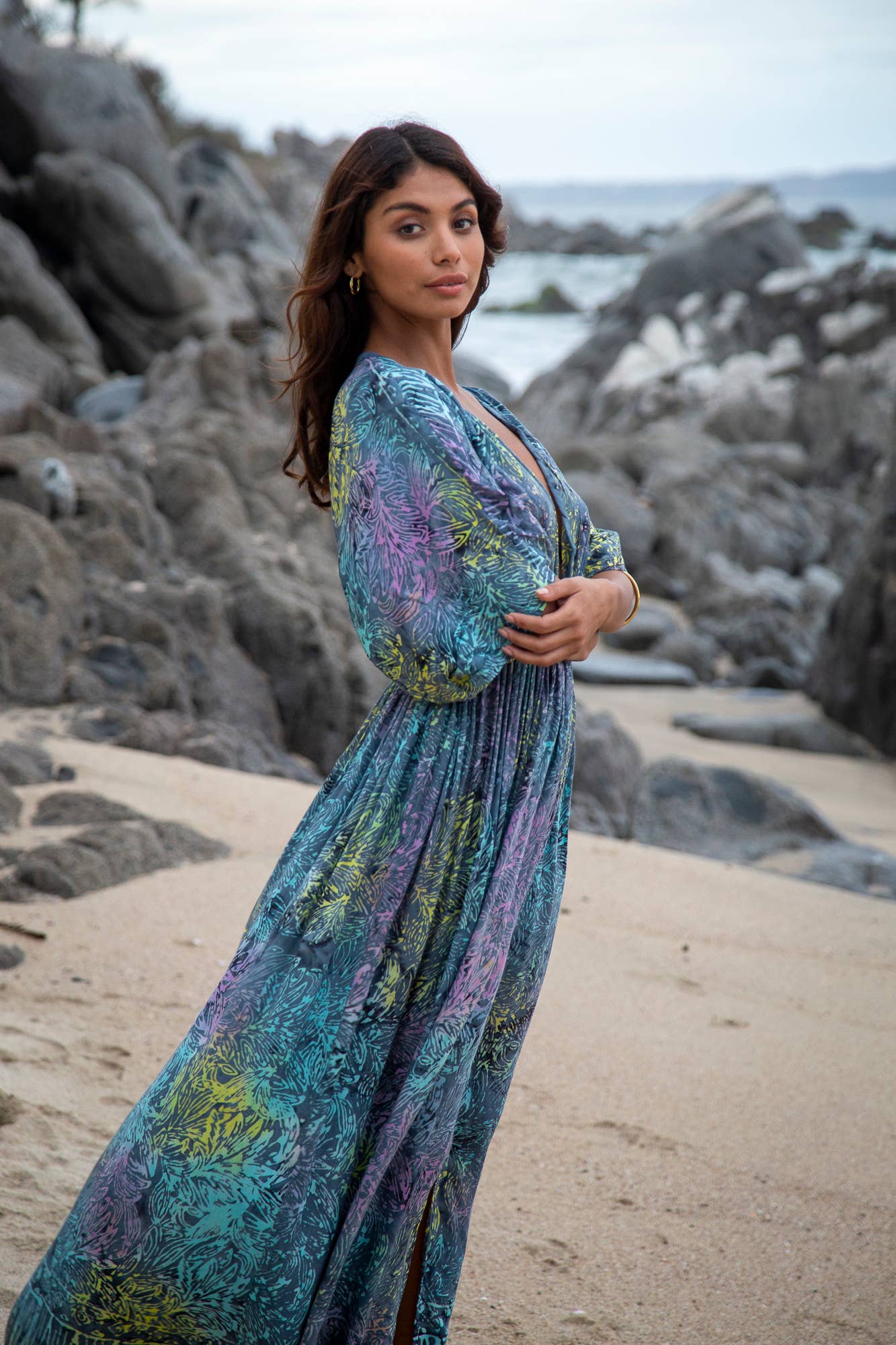 Bali Prema – wholesale Klänning - Dam – Sommar Maxi Klänning, Strandöverdrag Amy Kimono i Bahamas Grey Ra6