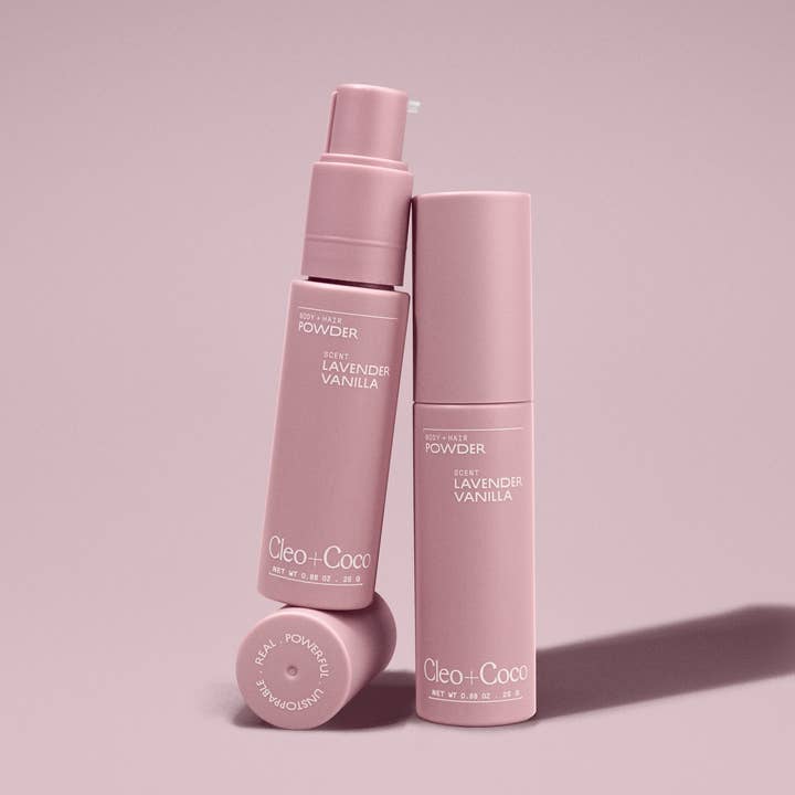 Body + Hair Powder - Lavender Vanilla (6pk Case) for wholesale by Cleo+Coco Natural