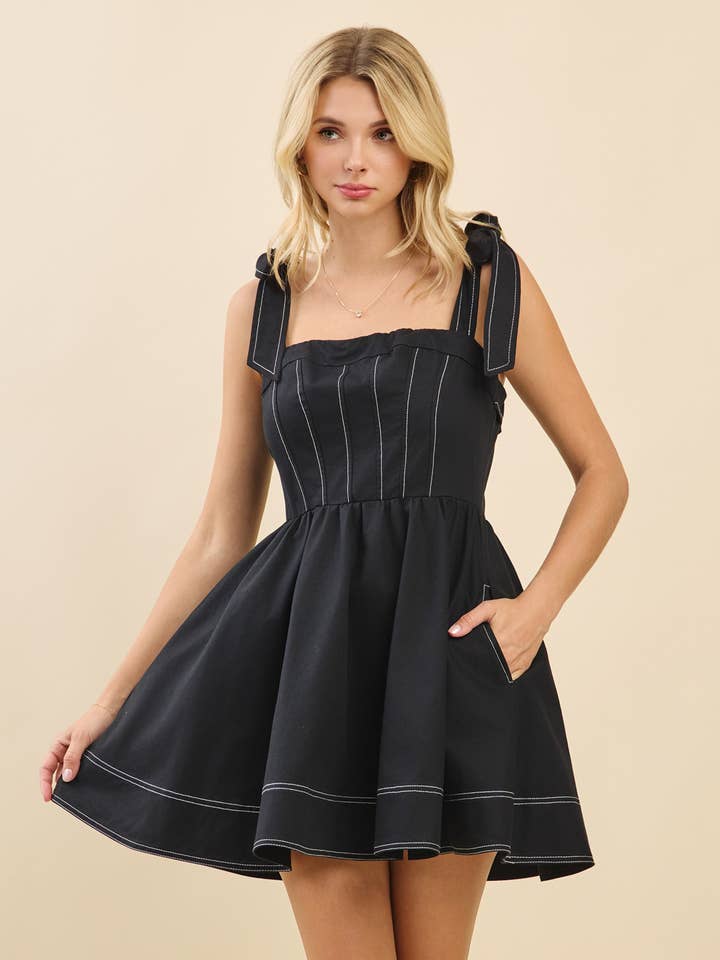 Stretch Cotton denim dress for wholesale by BABY PINK