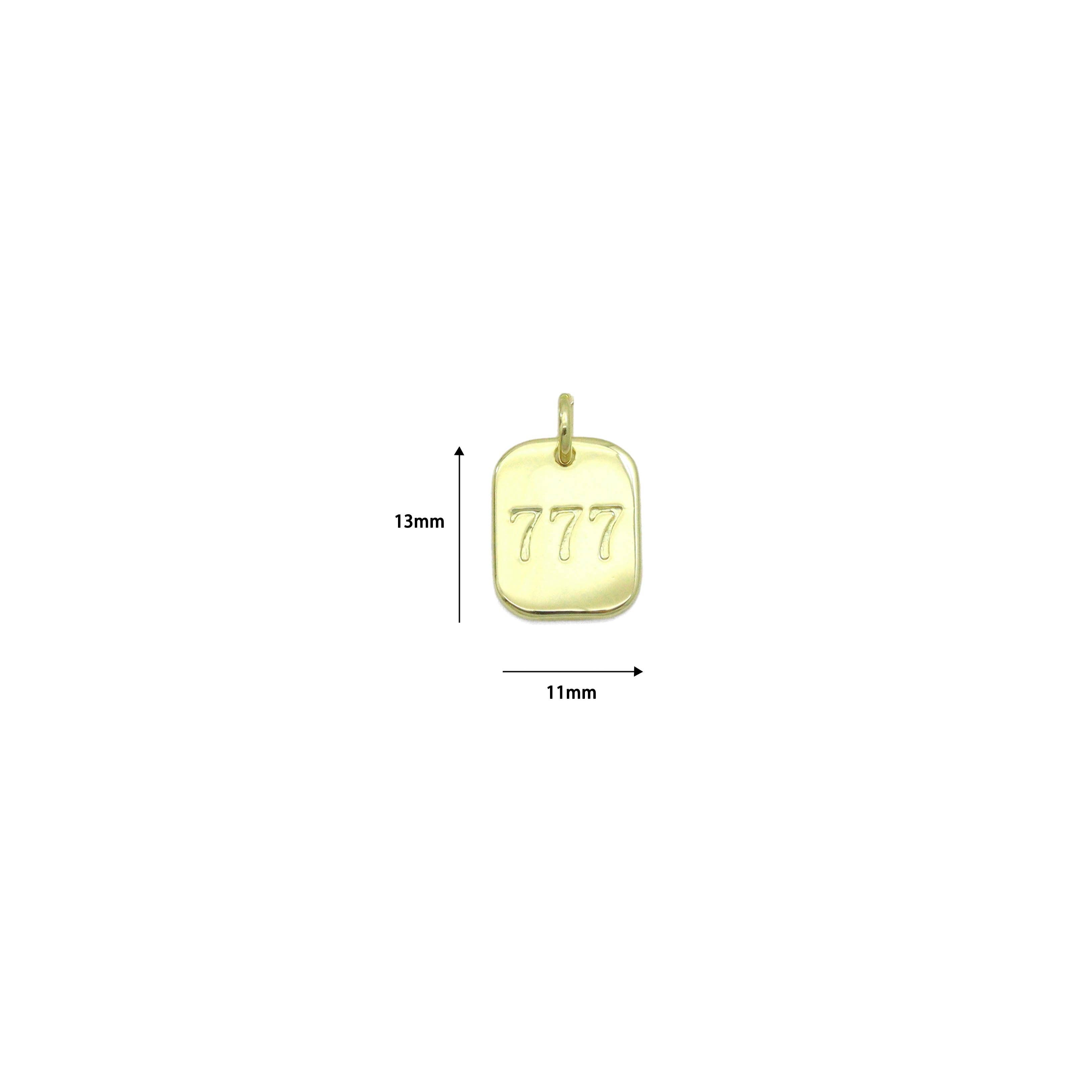 BestBeads&Beyond - Wholesale Individual Charm/Pendant - Gold Angel Number Rectangle Charms/Pendants, Sku#LX9314