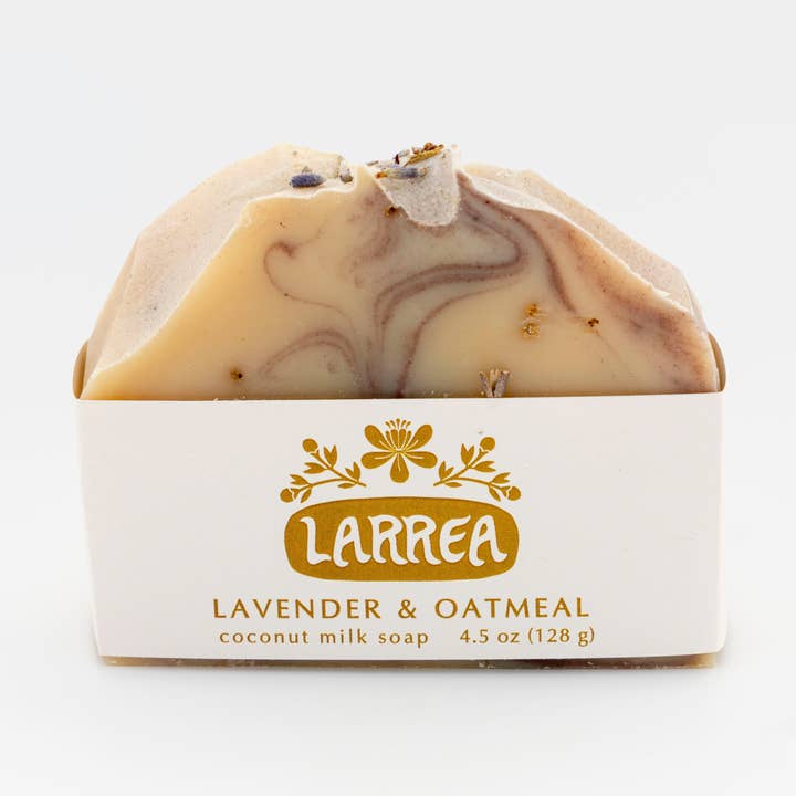 Lavender & Oatmeal Coconut Milk Soap for wholesale by Larrea Skincare