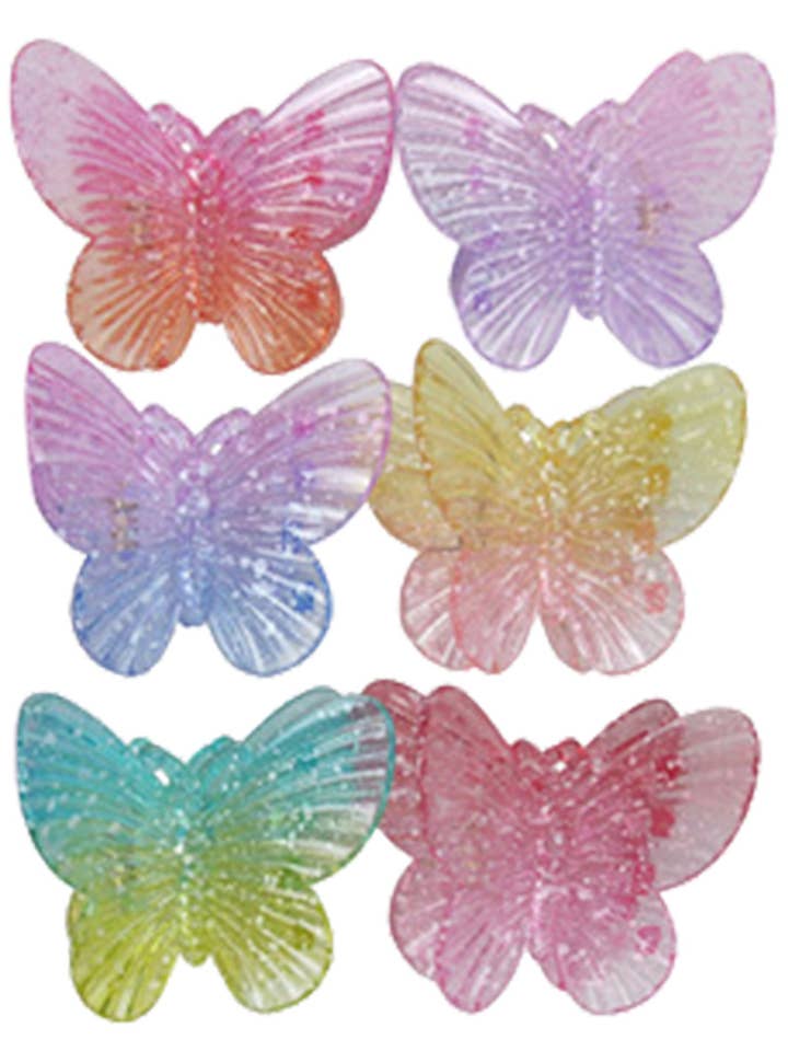 Butterfly Glossy Glitter Ombre Gradient Hair Claw for wholesale by Cap Zone