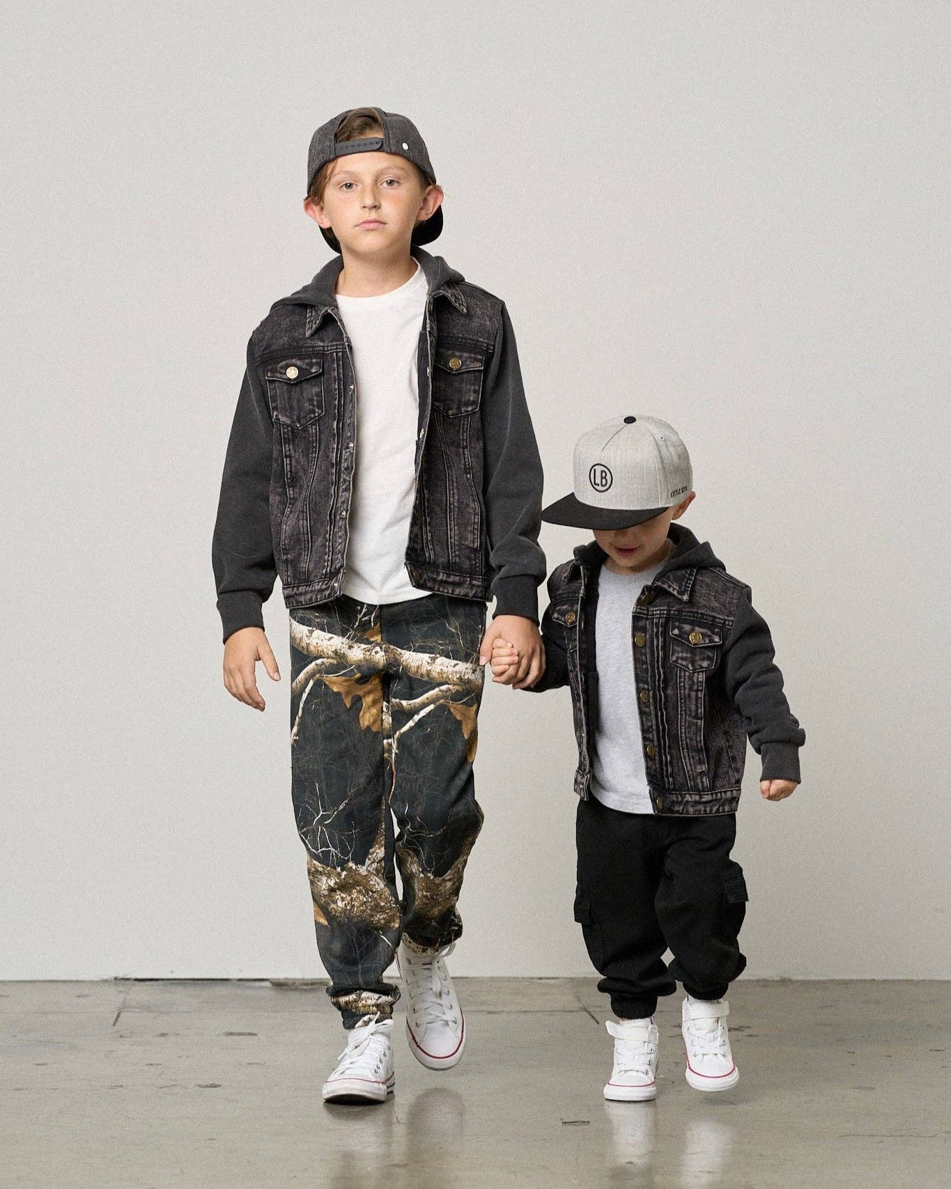 Little Bipsy - Wholesale Denim Jacket - Kids - Washed Hooded Denim Jacket - Black7