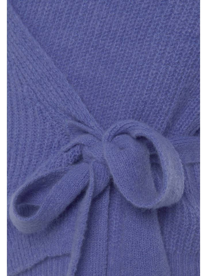 Blue LASCANA Women's Ribbed Wrap Look Sweater for wholesale on Faire4