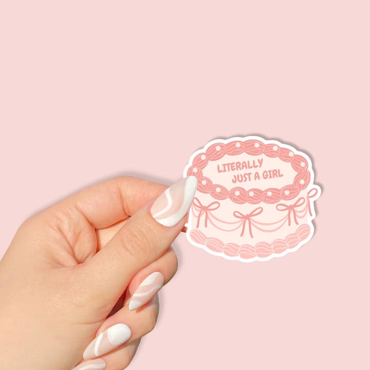 Literally Just A Girl Sticker for wholesale by Urban Brew
