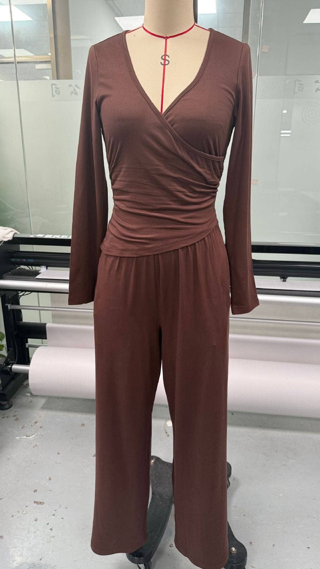 Marayn - Wholesale Top & Pant Set (NOT Loungewear) - Women's - 2025 Autumn Europe America Womens WideLeg Suit32