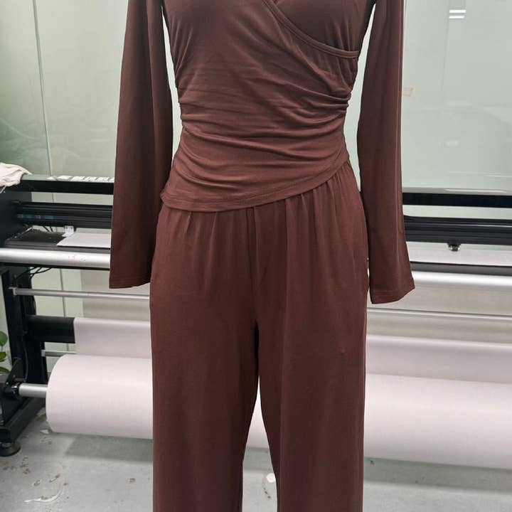 Marayn - Wholesale Top & Pant Set (NOT Loungewear) - Women's - 2025 Autumn Europe America Womens WideLeg Suit32