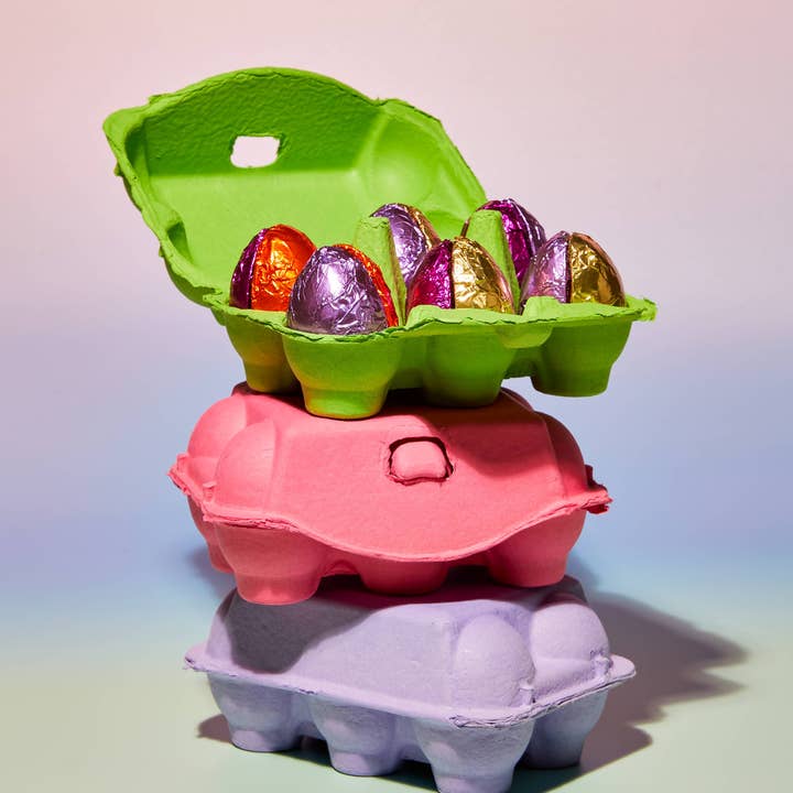 Vegan Filled Eggs - 12 Egg Carton (Case of 8) for wholesale by Coracao Chocolate & CACOCO